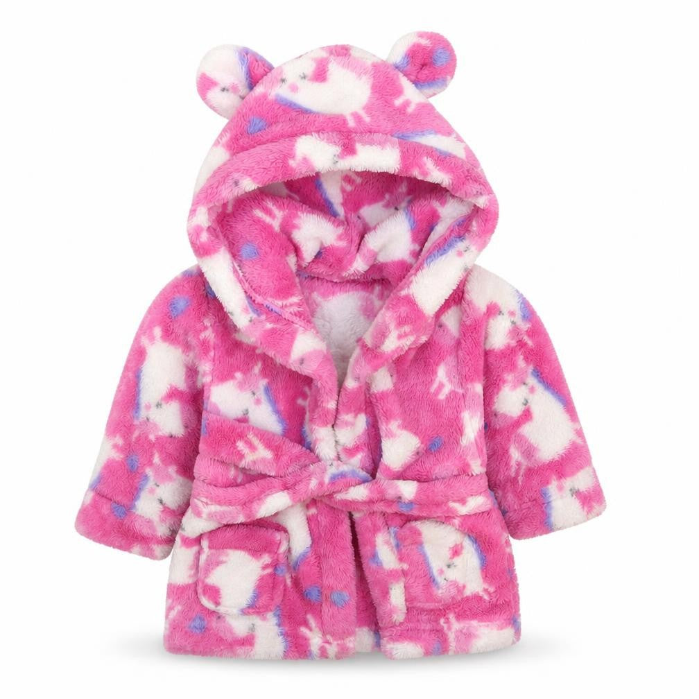 Studio Girls Pink Solid Fleece Kimono Robe Size 3-6 Months