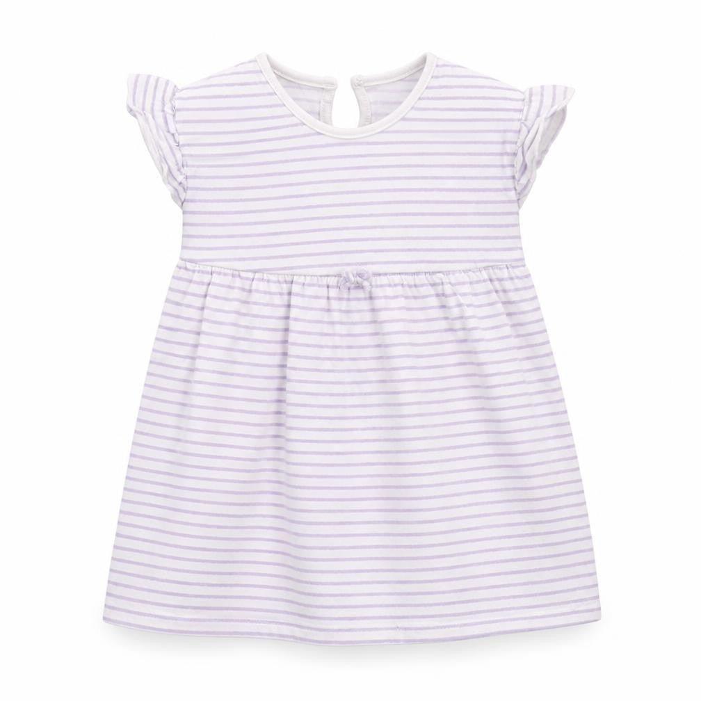 George Girls White Striped  T-Shirt Dress  Size 12-18 Months
