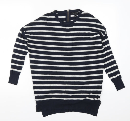 Topshop Womens Blue Striped Knit Pullover Jumper Size 10
