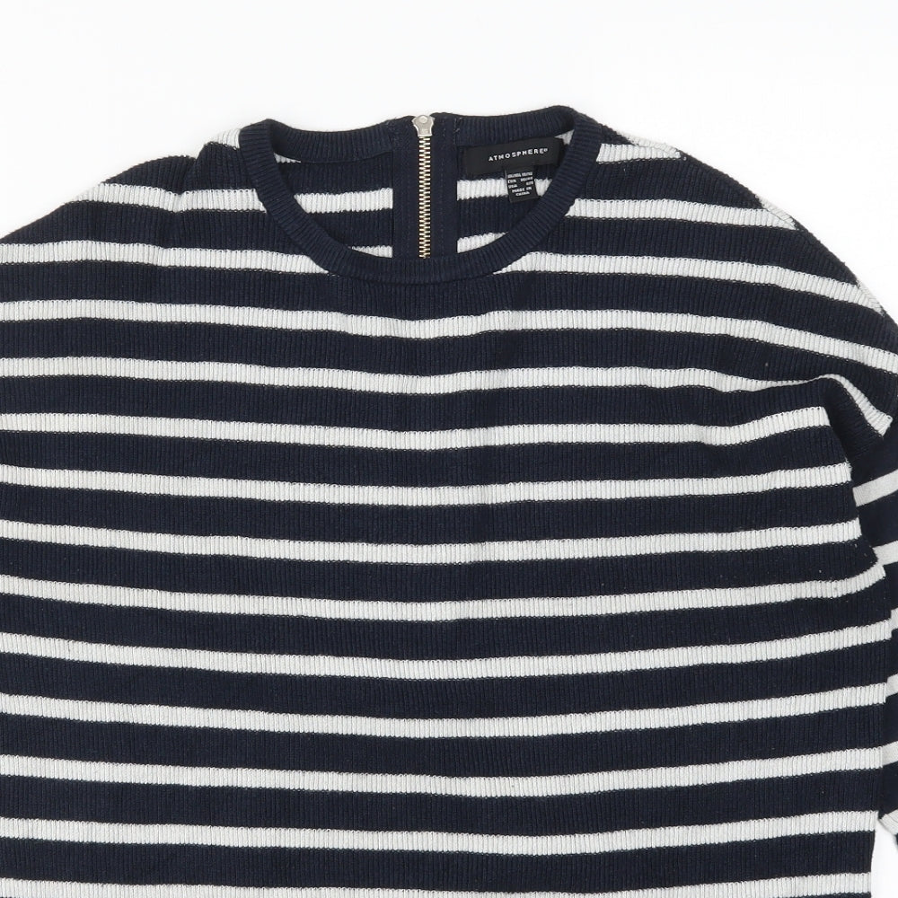 Topshop Womens Blue Striped Knit Pullover Jumper Size 10