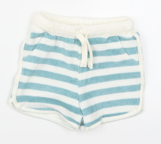 Marks and Spencer Baby Blue Striped  Cropped Trousers Size 3-6 Months