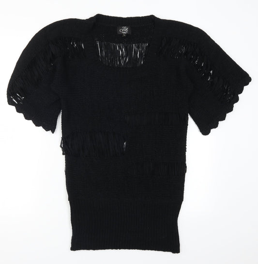 Amy's Paris Womens Black  Knit Pullover Jumper Size S