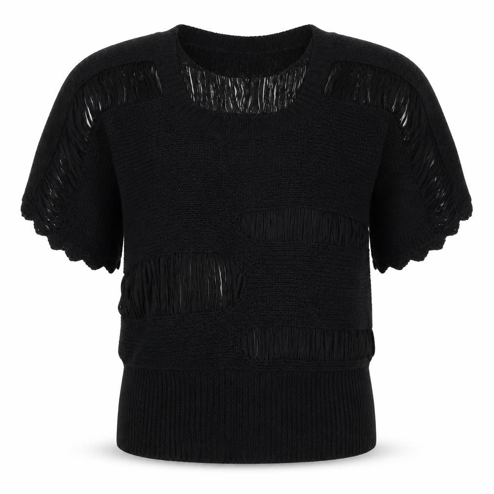 Amy's Paris Womens Black  Knit Pullover Jumper Size S