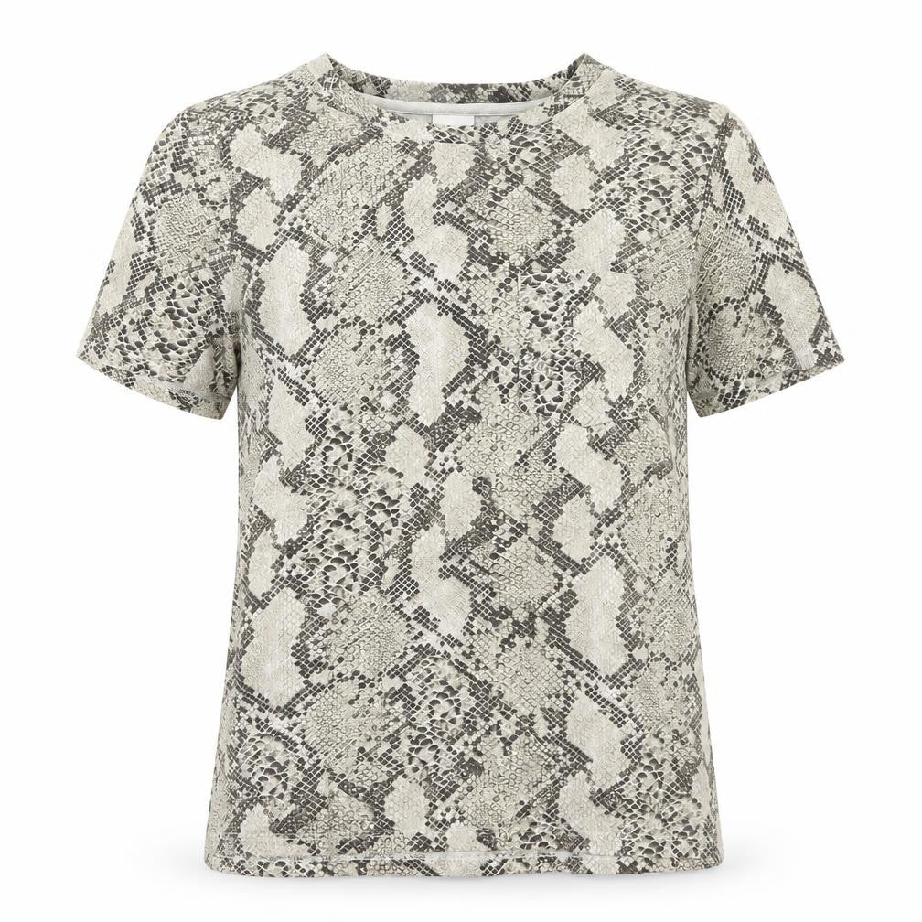 H&M Womens Beige Animal Print  Basic T-Shirt Size S
