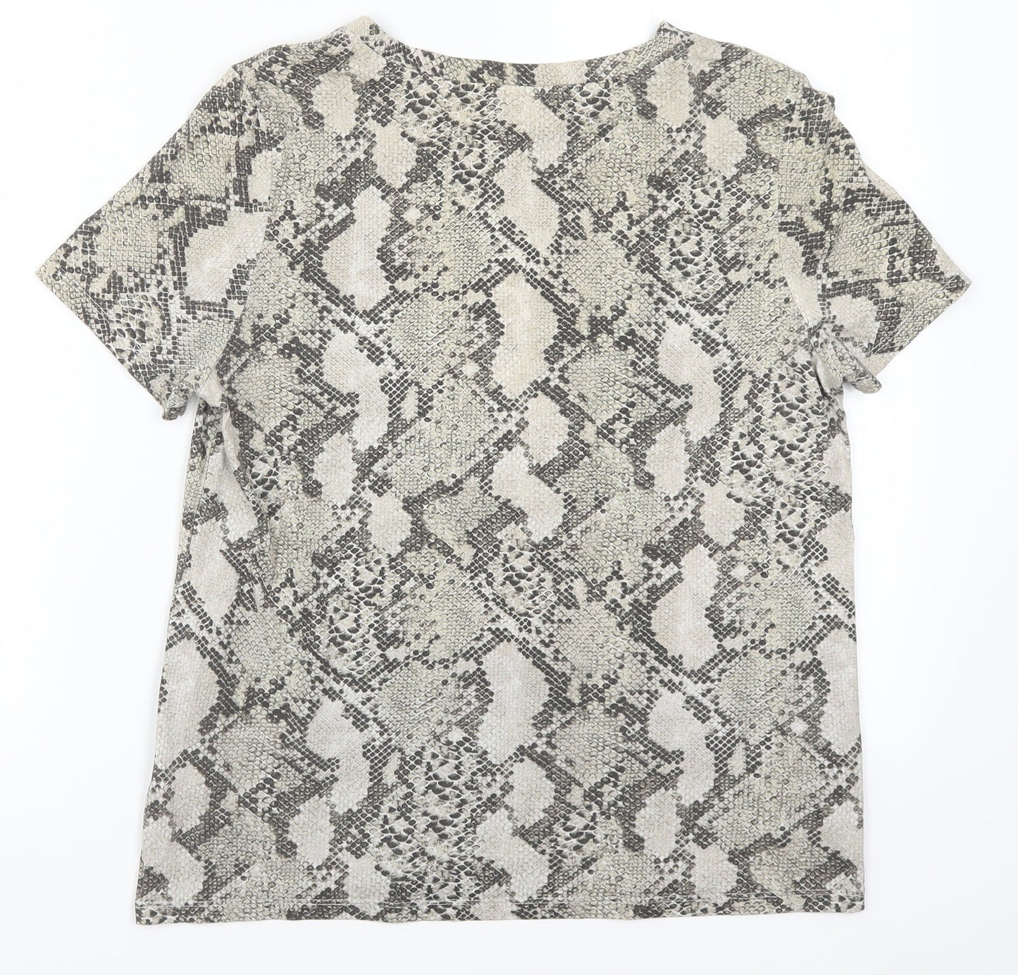 H&M Womens Beige Animal Print  Basic T-Shirt Size S