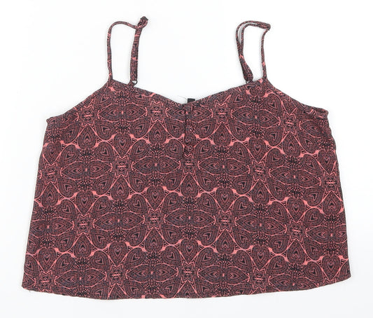 New Look Girls Pink Geometric  Cropped Tank Size 13 Years