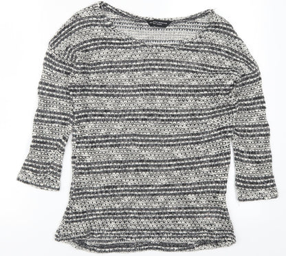 Dorothy Perkins Womens Grey Striped  Pullover Jumper Size 16