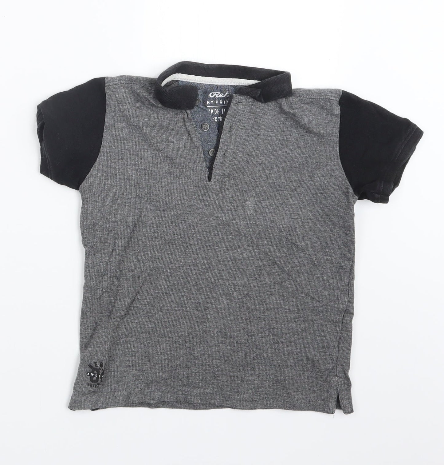 Rebel Boys Grey   Basic Polo Size 7-8 Years