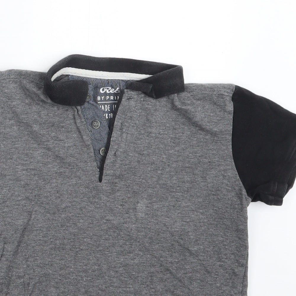 Rebel Boys Grey   Basic Polo Size 7-8 Years