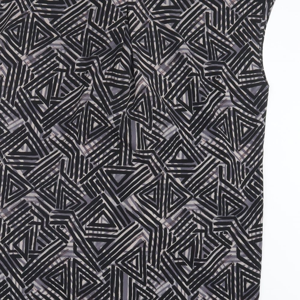 Paraphrase Womens Black Geometric  Basic Blouse Size 14