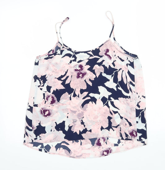 Matalan Womens Pink Floral Jersey Basic Tank Size 10