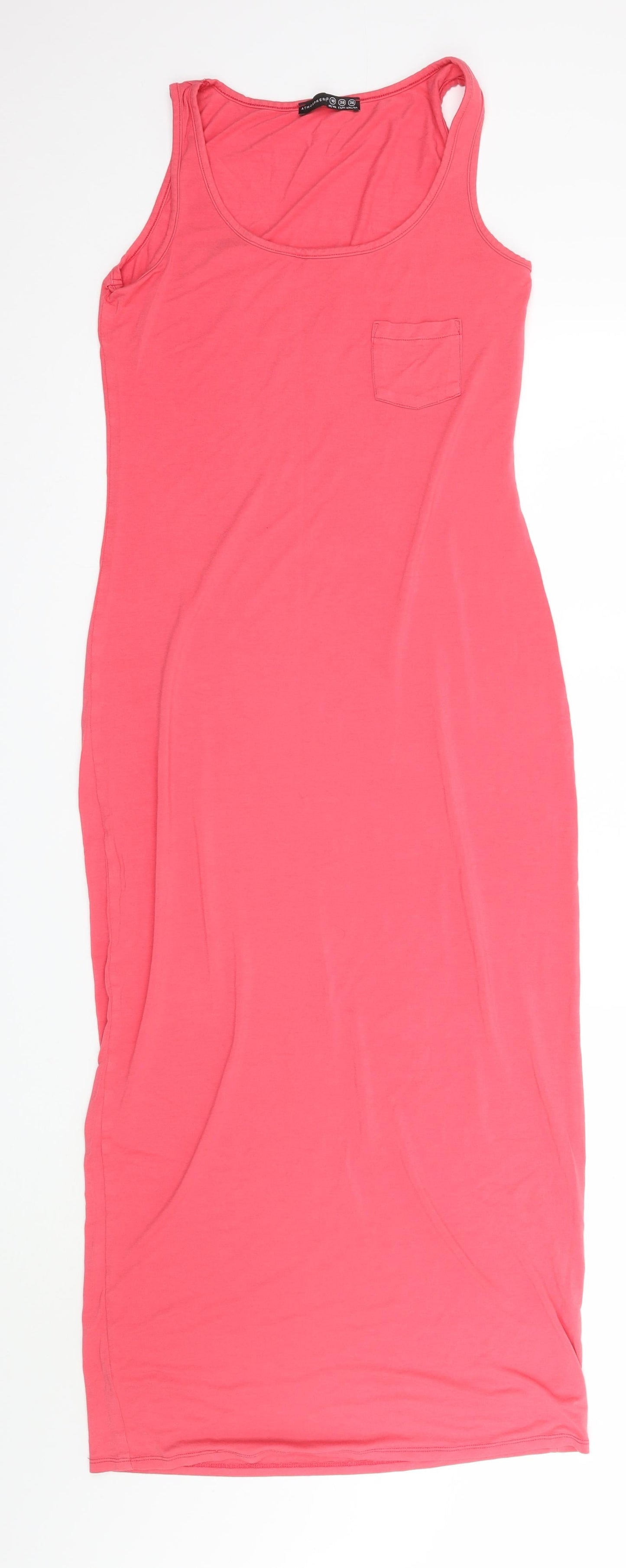 atmosphere pink dress FRENCH ATMOSPHERE PINK/WHITE FLORAL FLAIR SLEEVE DRESS SZ M