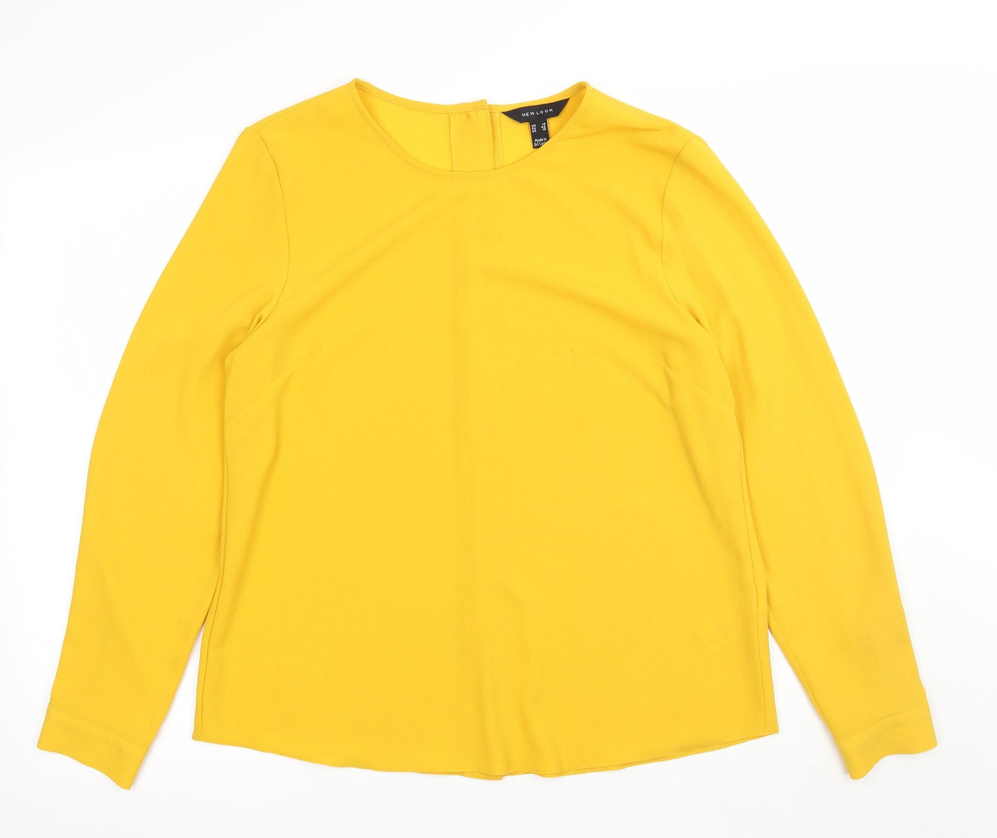New Look Womens Yellow  Jersey Basic Blouse Size 14