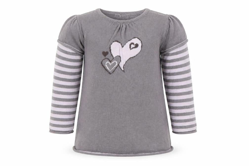 Vynil Fraise Girls Purple Striped Knit Pullover Jumper Size 5 Years