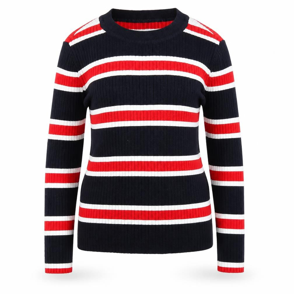 Divided Womens Blue Striped Knit Pullover Jumper Size M