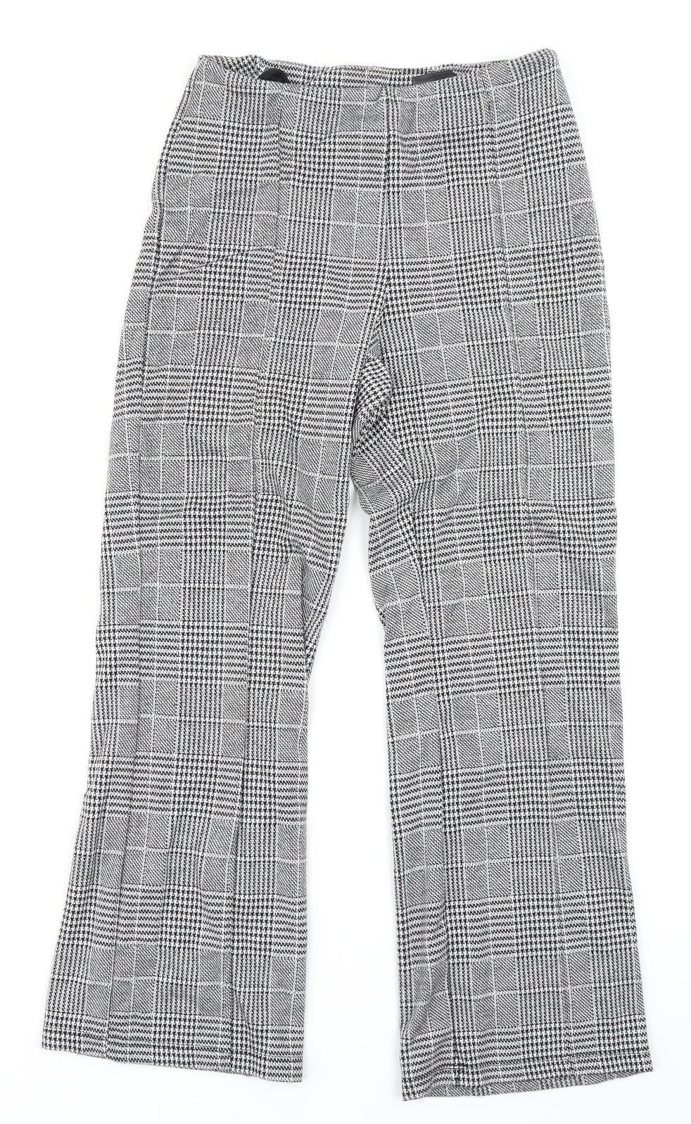H&M Womens Black Plaid  Trousers  Size S L24 in