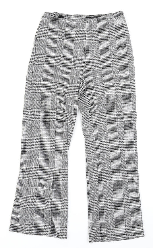 H&M Womens Black Plaid  Trousers  Size S L24 in
