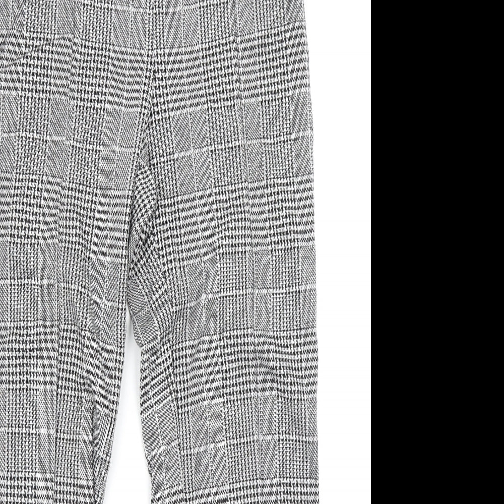 H&M Womens Black Plaid  Trousers  Size S L24 in