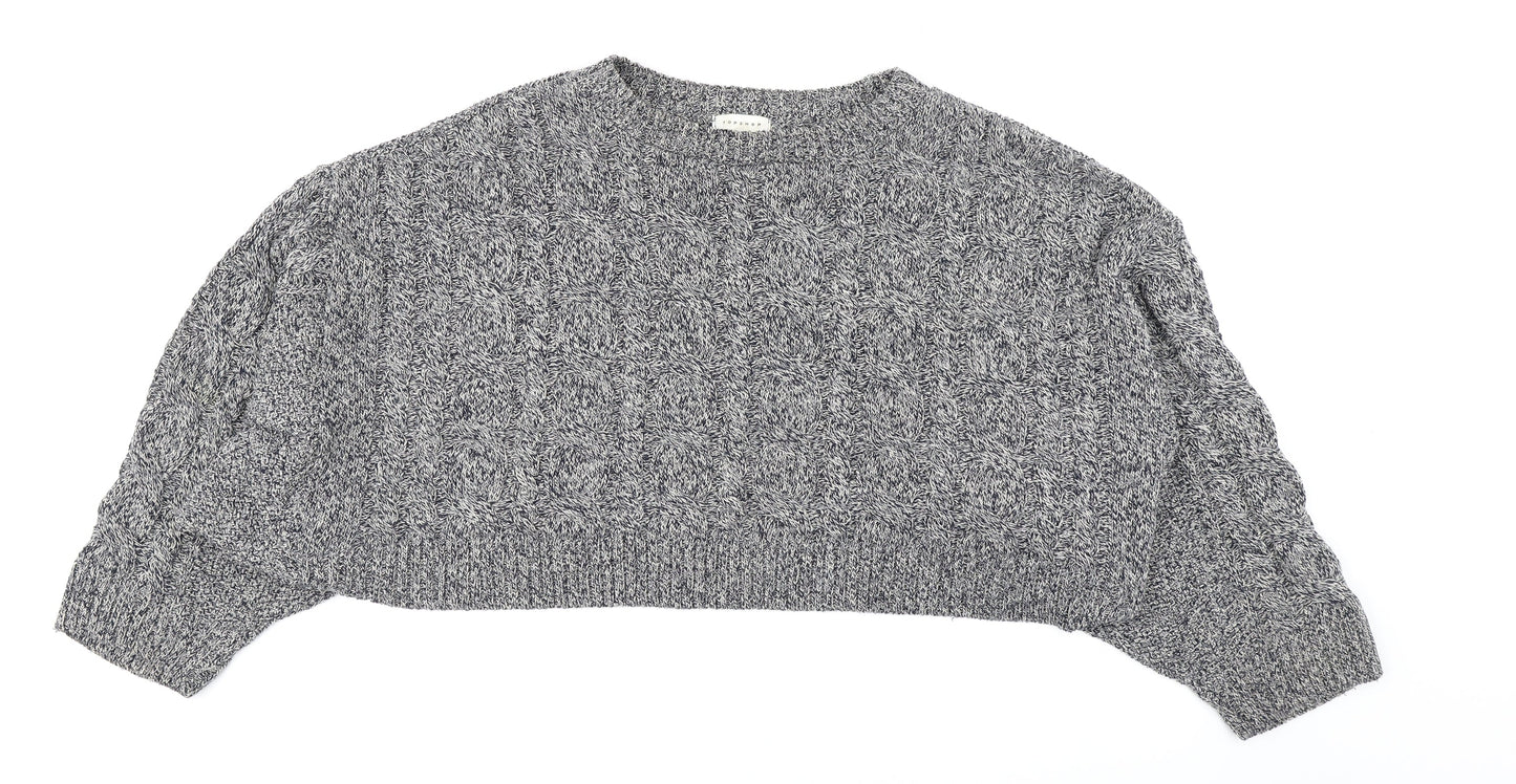Topshop Womens Blue  Knit Pullover Jumper Size M  - Cropped
