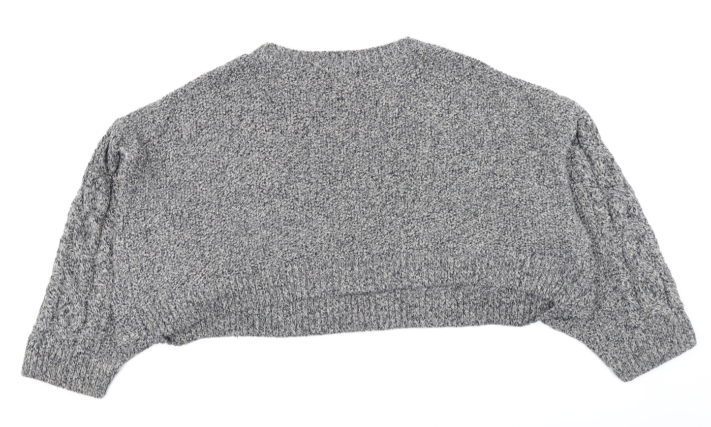 Topshop Womens Blue  Knit Pullover Jumper Size M  - Cropped