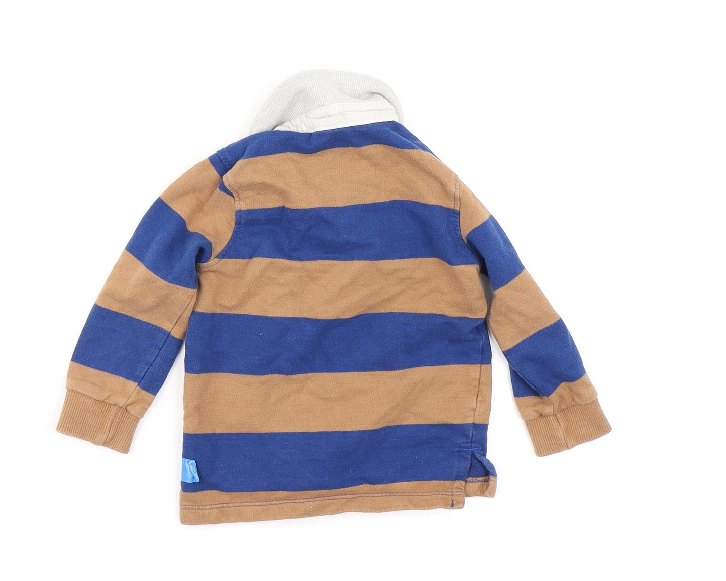 M&Co Boys Blue Striped  Basic Polo Size 9-12 Months