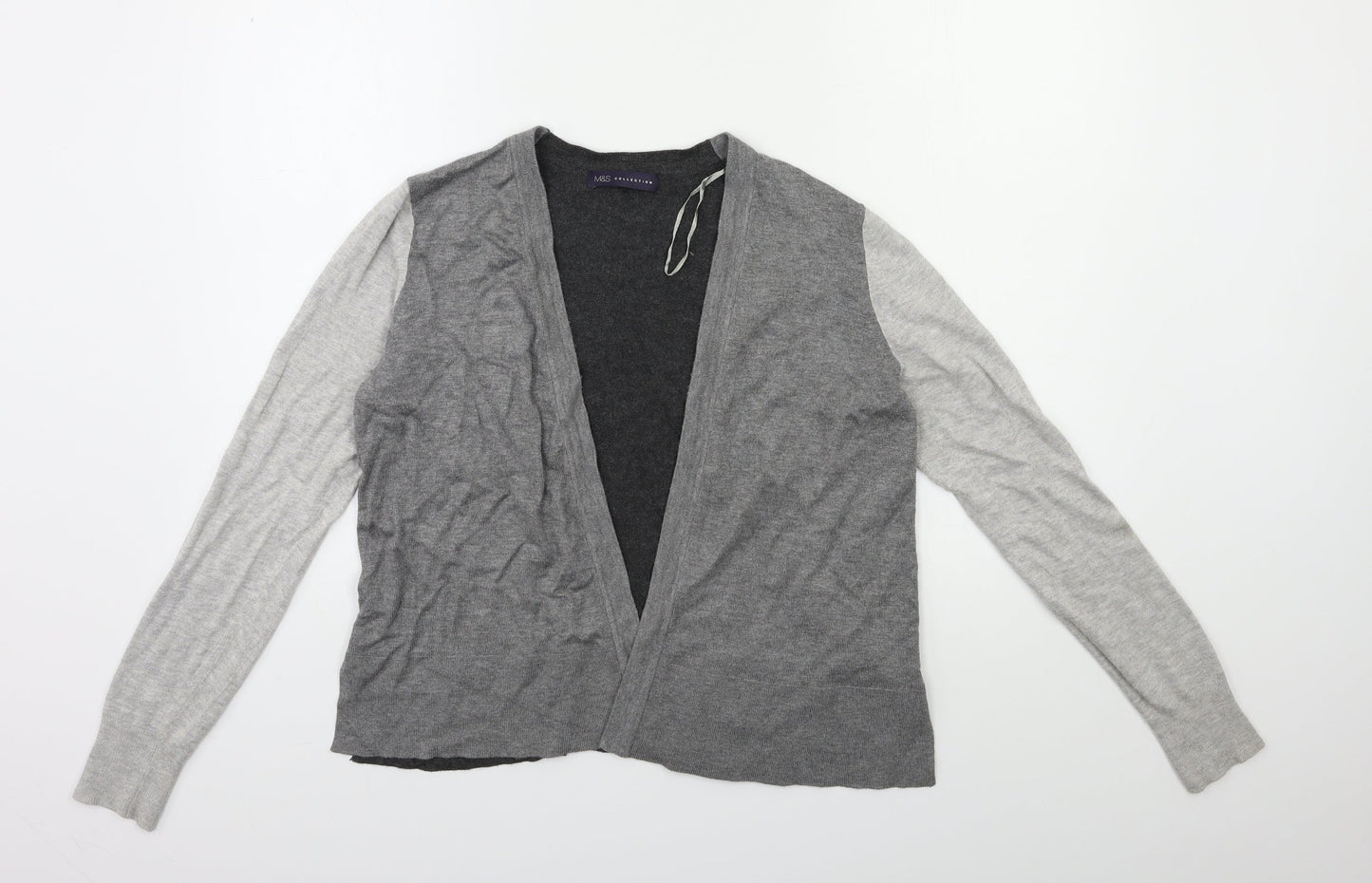 Marks and Spencer Womens Grey  Knit Cardigan Jumper Size 12