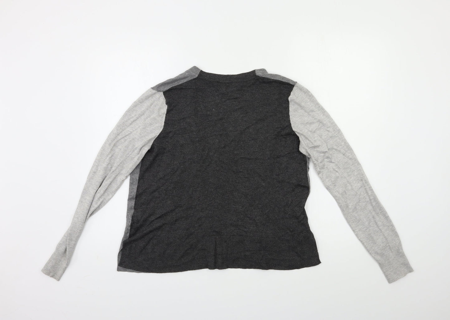 Marks and Spencer Womens Grey  Knit Cardigan Jumper Size 12