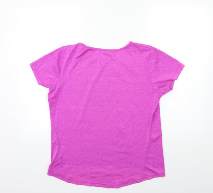 Back view of Atmosphere women’s purple basic t-shirt, size UK 14