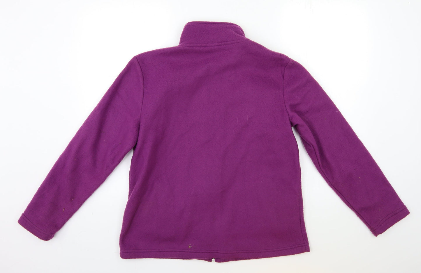 Anne De Lancay Womens Purple Floral Fleece Jacket  Size S
