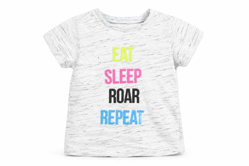 Matalan Girls Grey Striped  Basic T-Shirt Size 4-5 Years