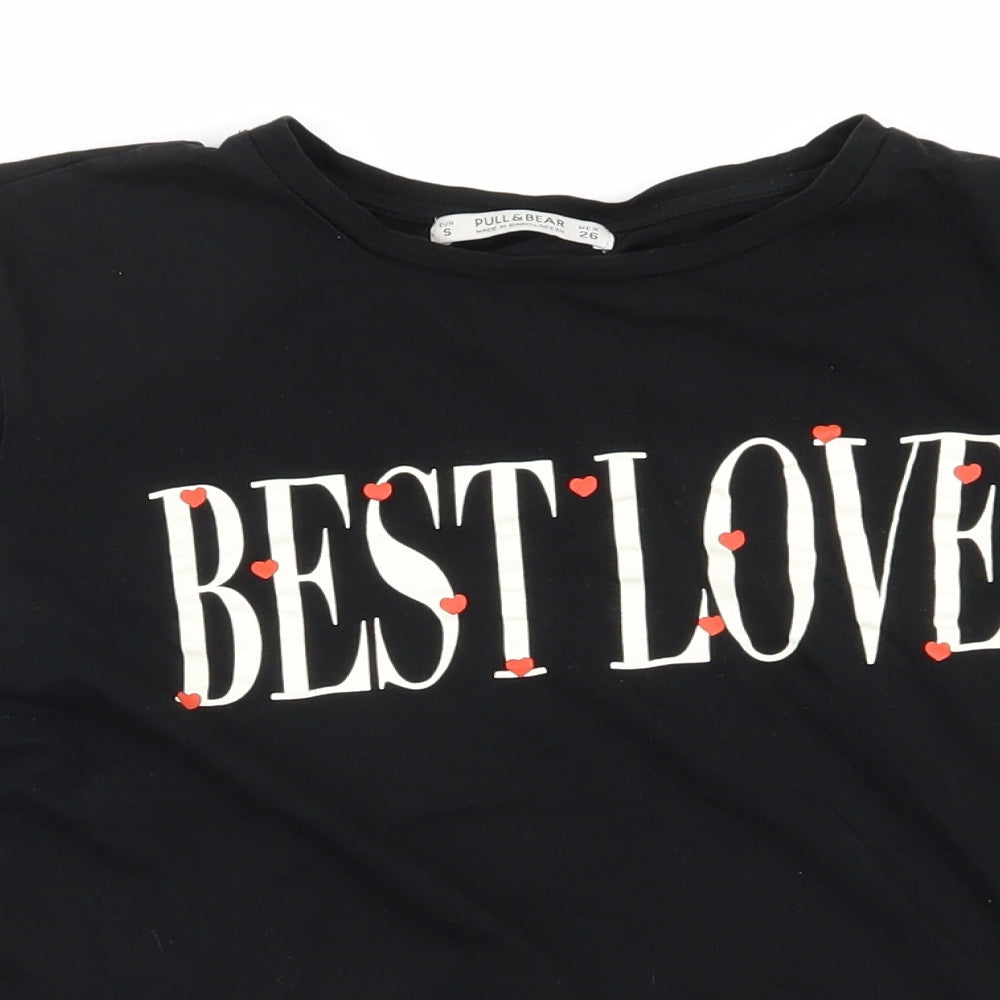 Pull&Bear Womens Black   Basic T-Shirt Size S