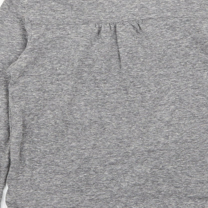 Brand and care label for Next girls’ grey basic t-shirt, size 6, years