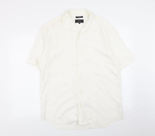 NEXT Mens White    Button-Up Size L