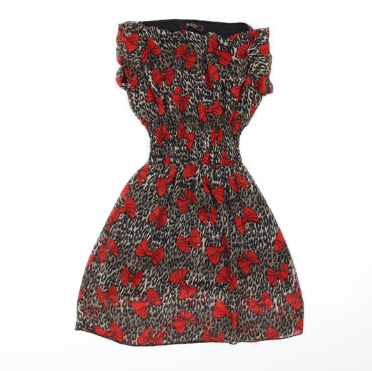 amour Womens Multicoloured Animal Print  Fit & Flare  Size 8