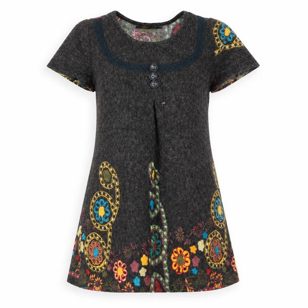 pussycat Womens Grey Geometric  A-Line  Size S