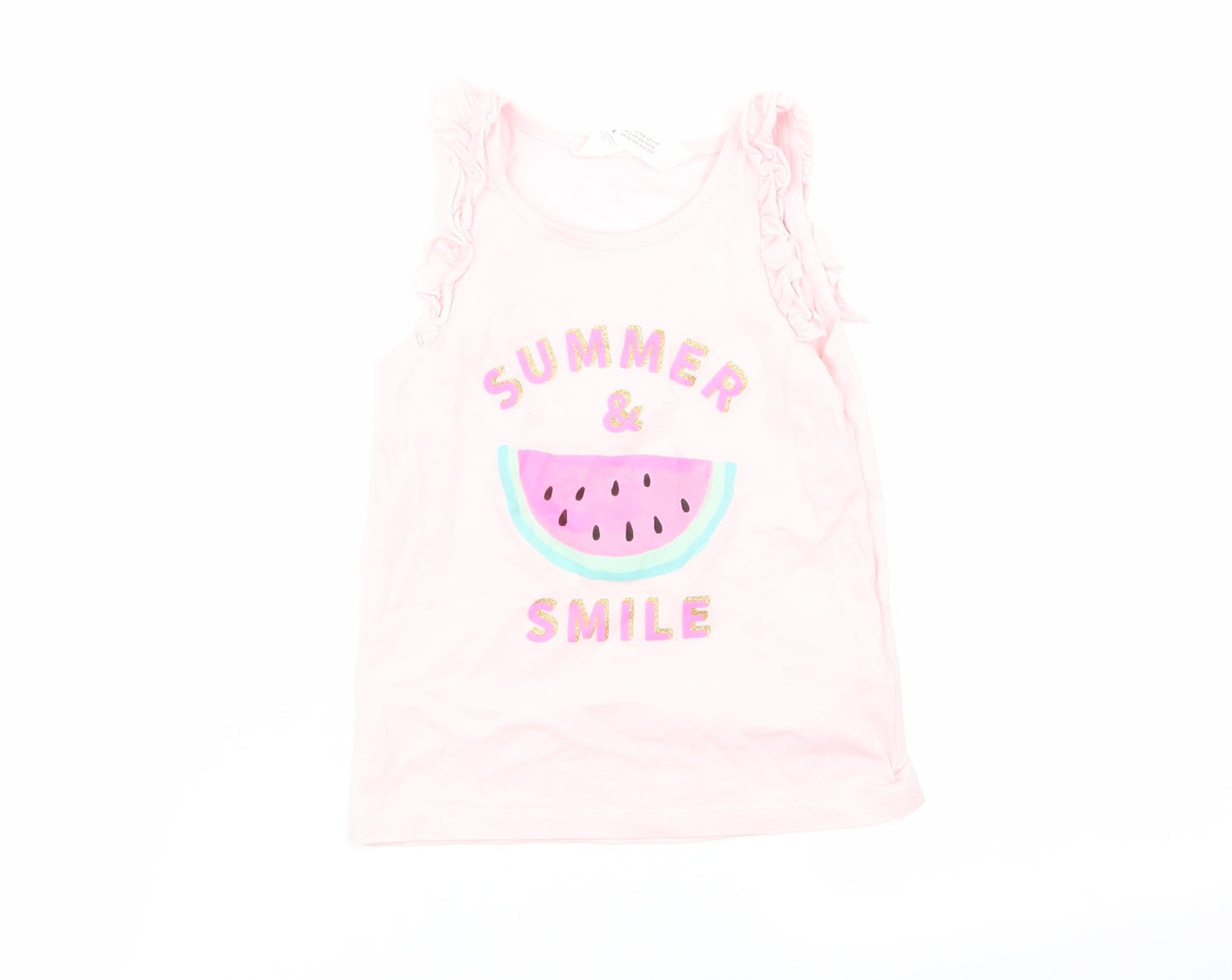 H&M Girls Pink   Basic Tank Size 3-4 Years