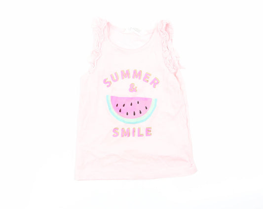 H&M Girls Pink   Basic Tank Size 3-4 Years