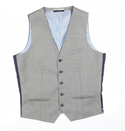 Cedar Wood State Mens Multicoloured Striped  Jacket Suit Waistcoat Size M