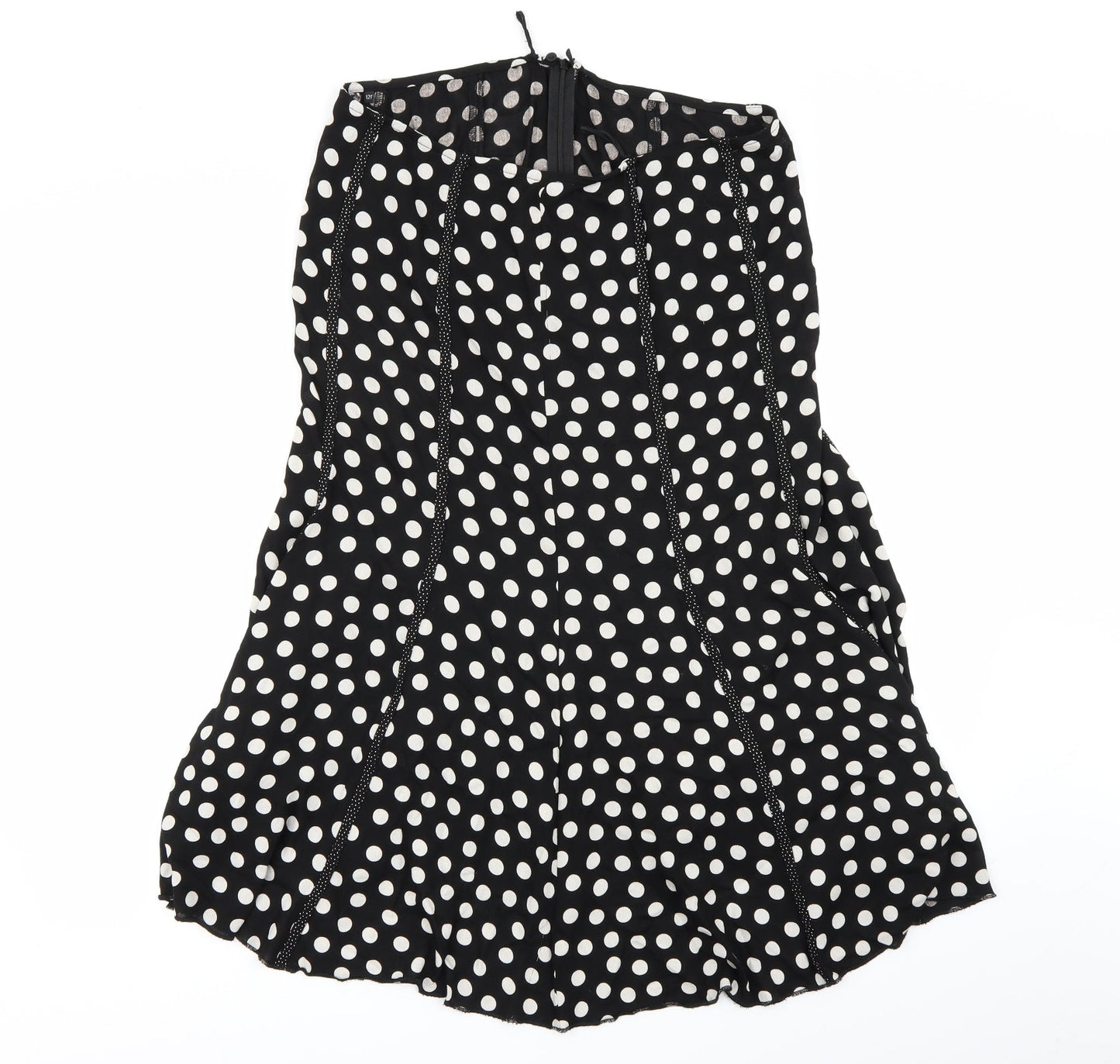 Preworn Womens Black Polka Dot  Flare Skirt Size 32 in