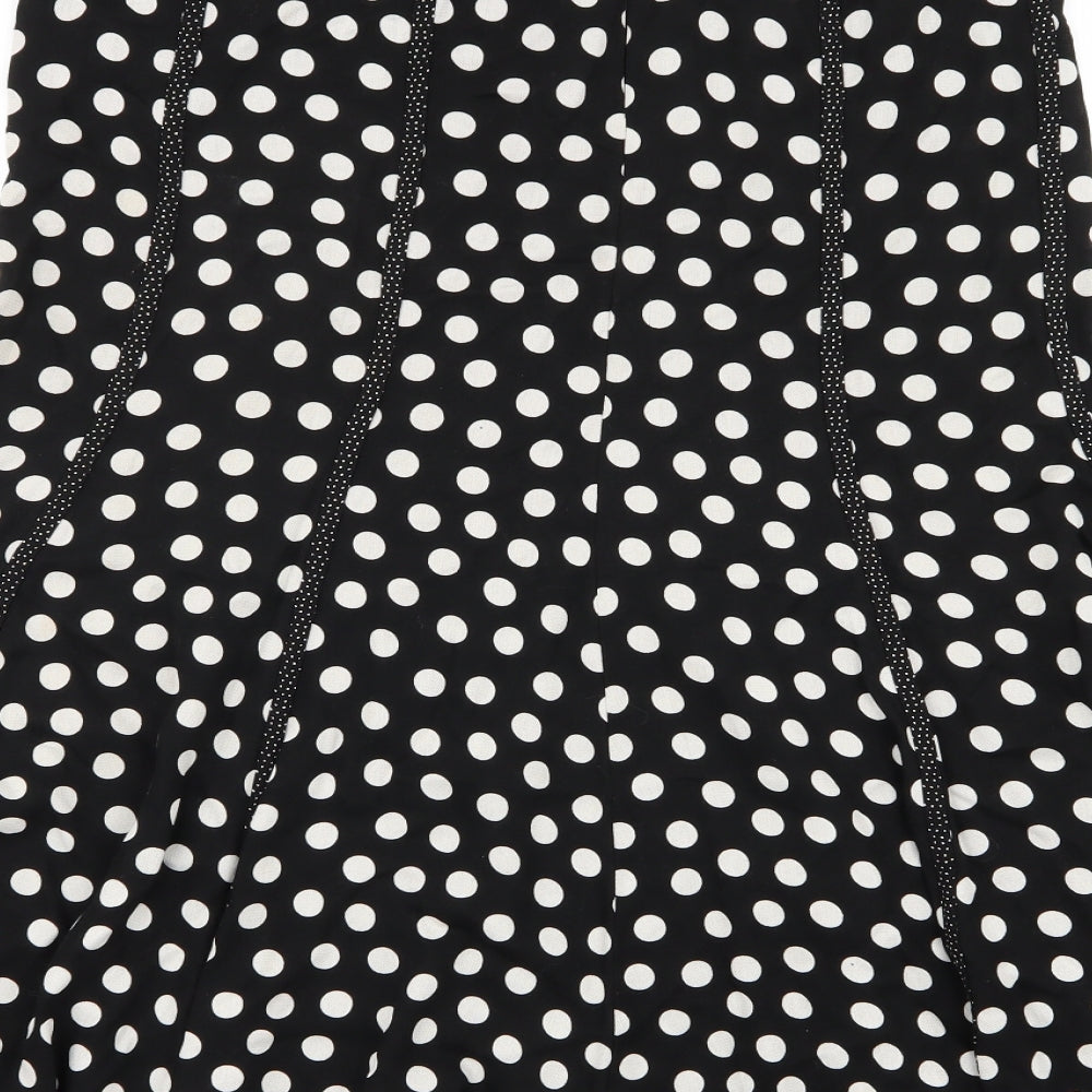 Preworn Womens Black Polka Dot  Flare Skirt Size 32 in