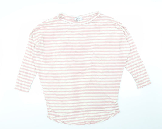 must of lovers Womens Multicoloured Striped  Basic T-Shirt Size L