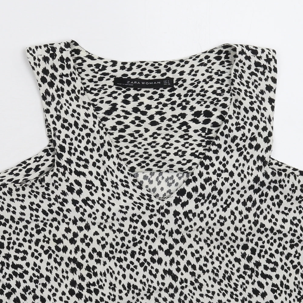 Zara Womens Multicoloured Animal Print  Basic Blouse Size S