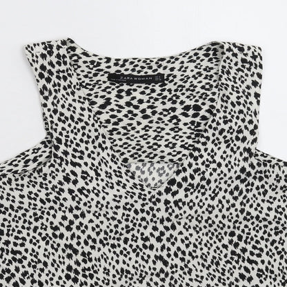 Zara Womens Multicoloured Animal Print  Basic Blouse Size S