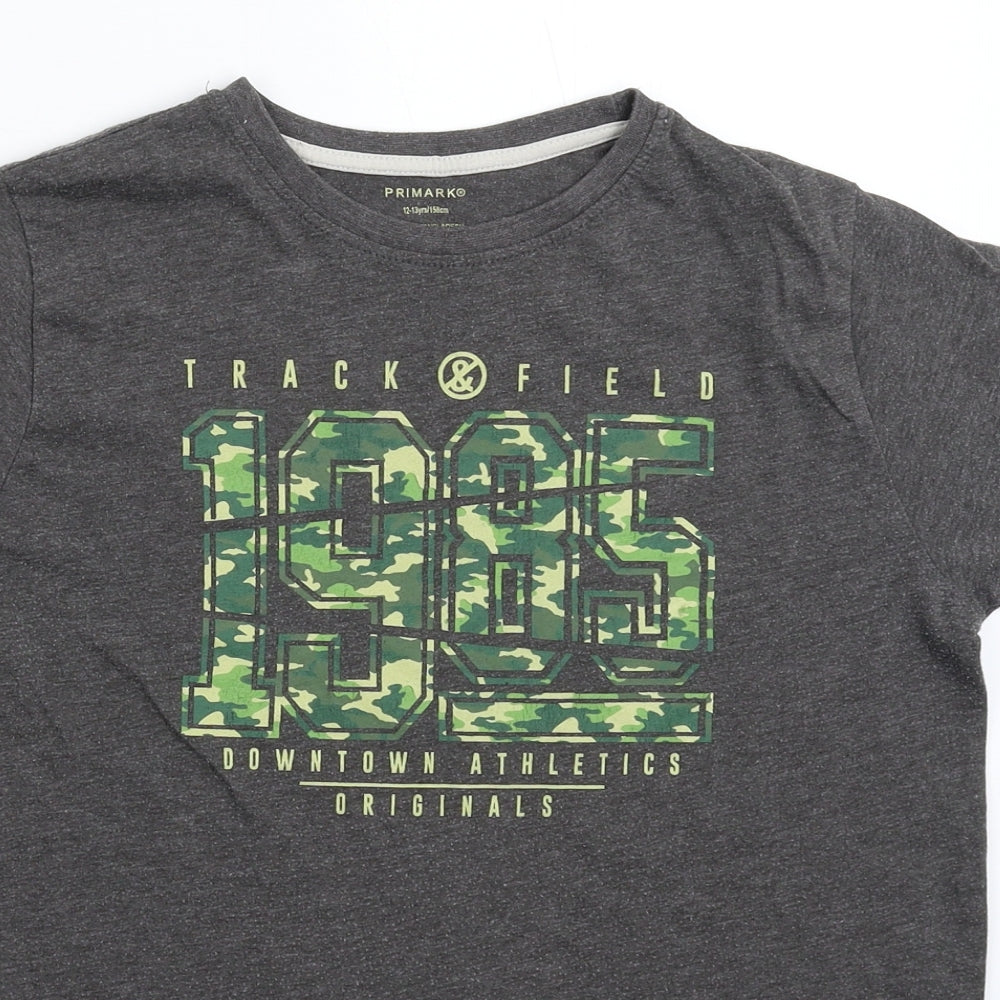 Primark Boys Grey   Basic T-Shirt Size 12-13 Years