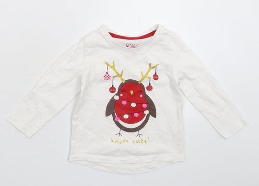 Matalan Baby White   Basic T-Shirt Size 12-18 Months