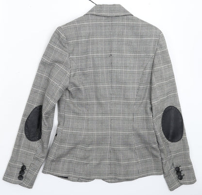 Back view of Atmosphere women’s grey check jacket suit jacket, size UK 8