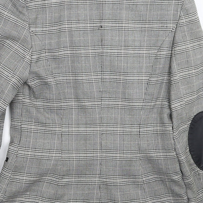 Brand and care label for Atmosphere women’s grey check jacket suit jacket, size UK 8