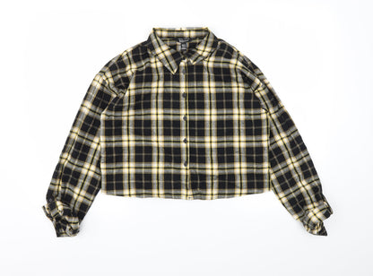 Additional front view of New Look girls’ multicoloured check basic t-shirt, size 14, years