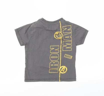 Back view of Avenger boys’ grey geometric basic t-shirt, size 5, years