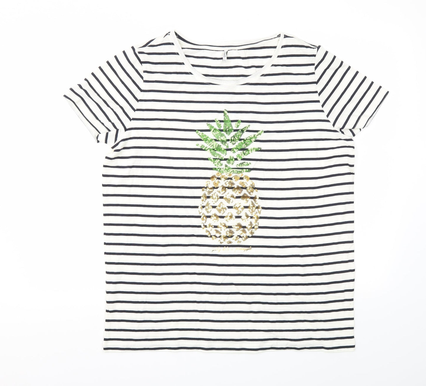 Only Womens Multicoloured Striped  Basic T-Shirt Size XL